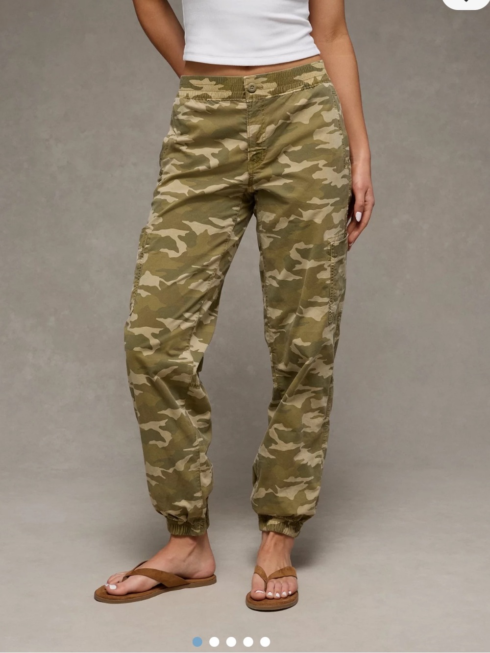 AE High-Waisted Baggy Stretch Cargo- Camo, sz. 12 Long